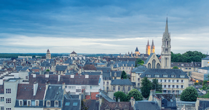 Caen Aerial cityscape